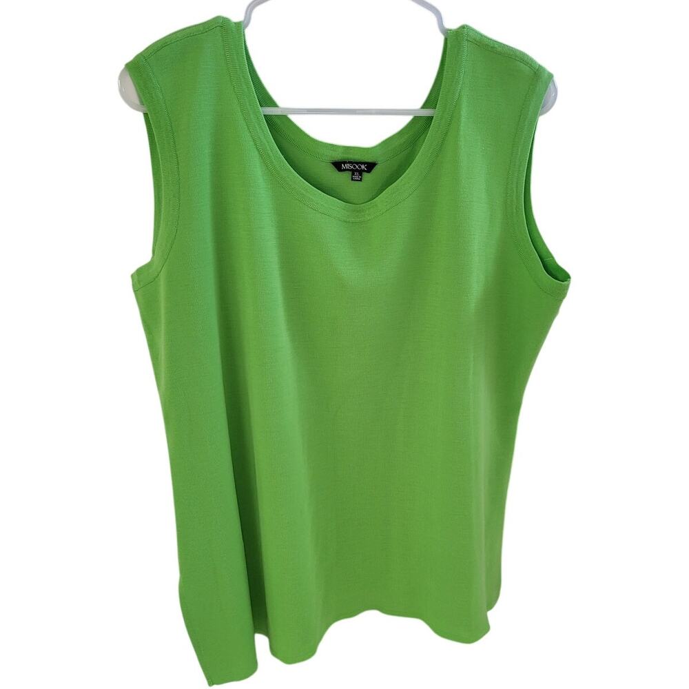 Misook Sleeveless Blouse in Neon Green - XL